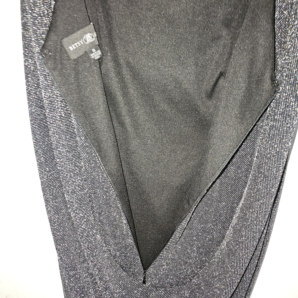 NWT Size 8Betsy & Adam Glittering Black Midi Dress Elegant And Sexy - Picture 5 of 9